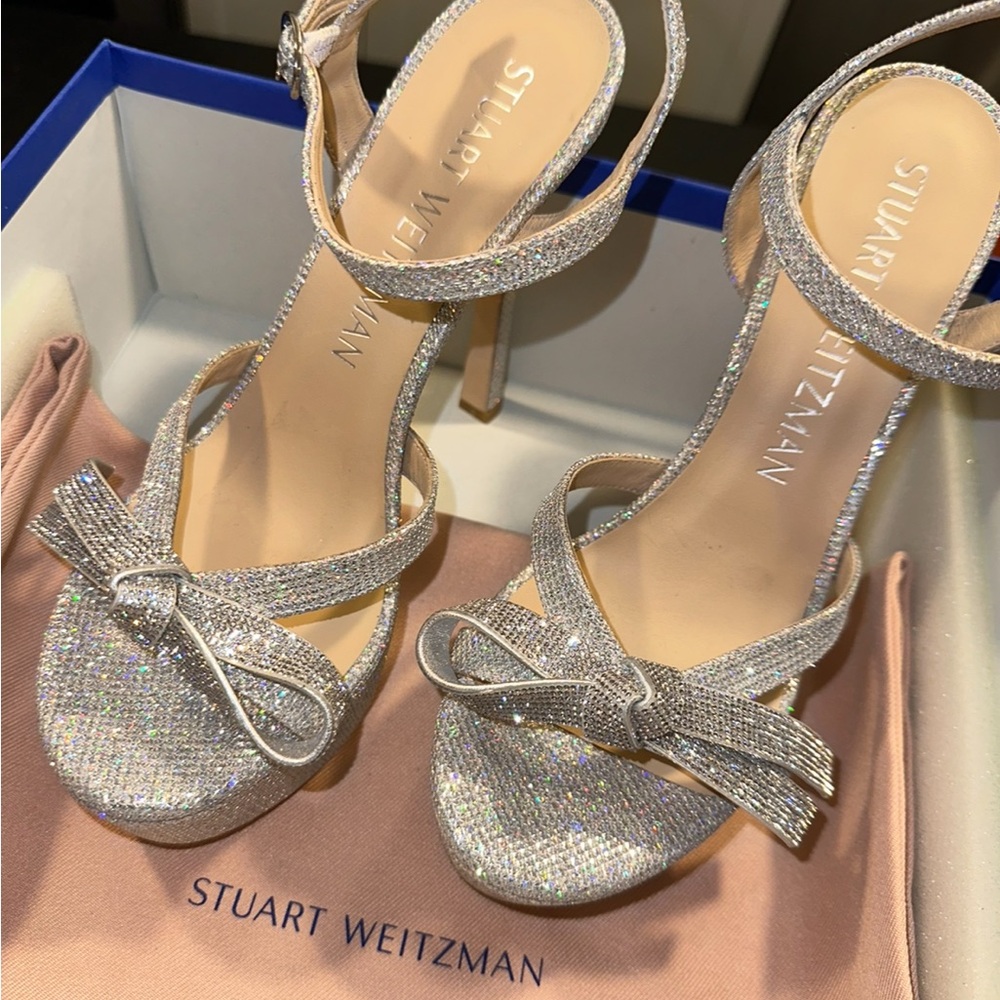 Stuart Wietzman Mega Bow Platform Sandal Size 9.5